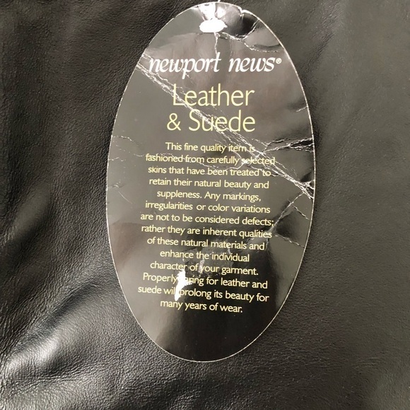 Newport News Black Vintage Straight Leg Leather Pants 8 - Picture 4 of 10